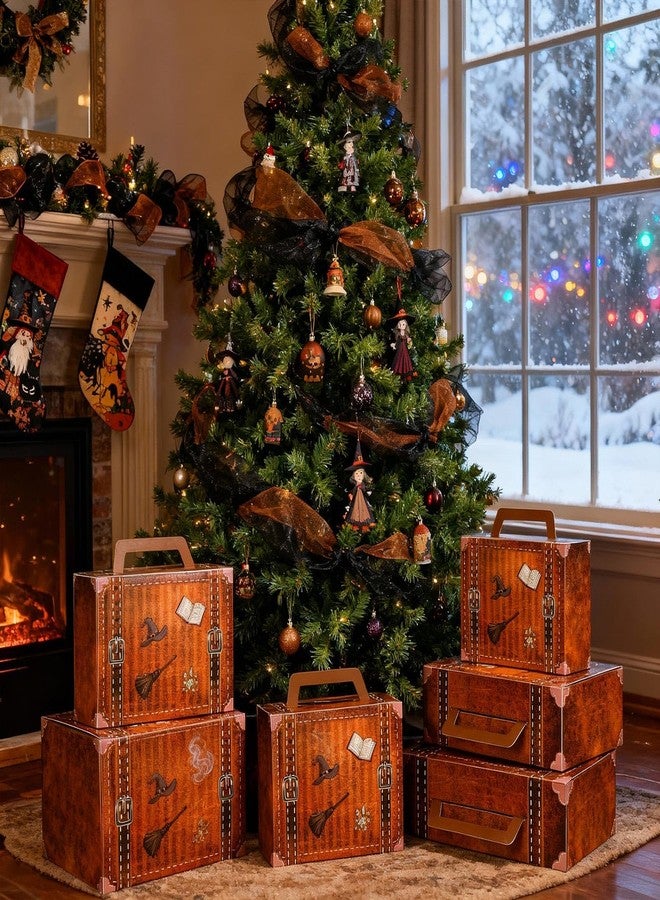 Weekgrat 6 Pcs Magic Theme Party Decorations Paperboard Suitcases Box Table Centerpieces 3 Size Vintage Stackable Trunk for Magical Birthday Party Baby Shower Entrance Photo Booth Supplies - Image 5